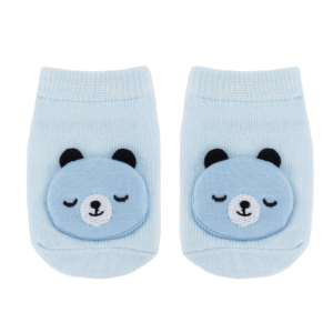 Meia Antiderrapante com Aplique Ursinho Azul