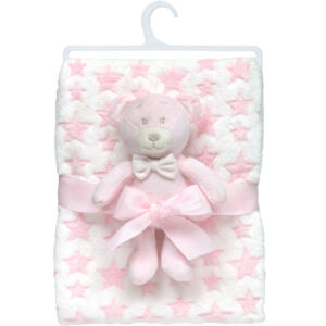 Mantinha com Ursinho Rosa